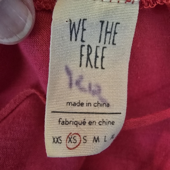 Free People We The Free Womens Nikaka Thermal Knit Top Zip Shoulder Size XS Red - Picture 13 of 15